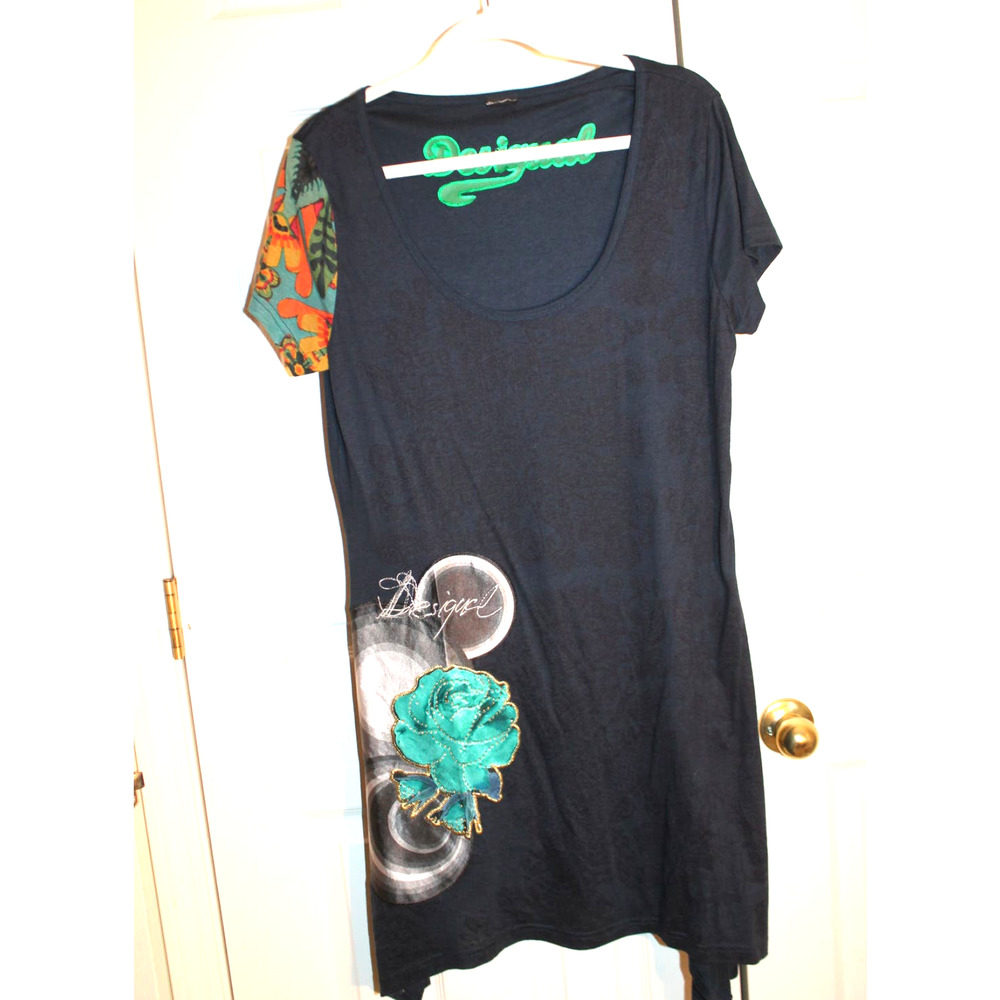 Desigual Short Sleeve Graphic T-Shirt Dress sz M (?)